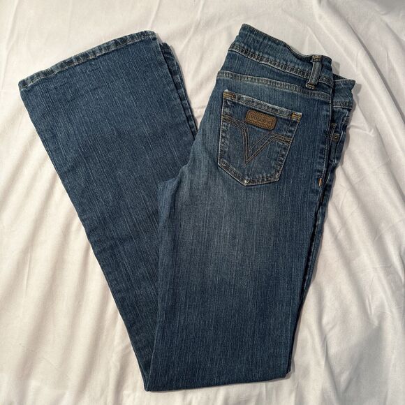 Liberated Volcom 90s Front Buttons Women Sz 7 Medium Wash Jeans - Picture 2 of 9